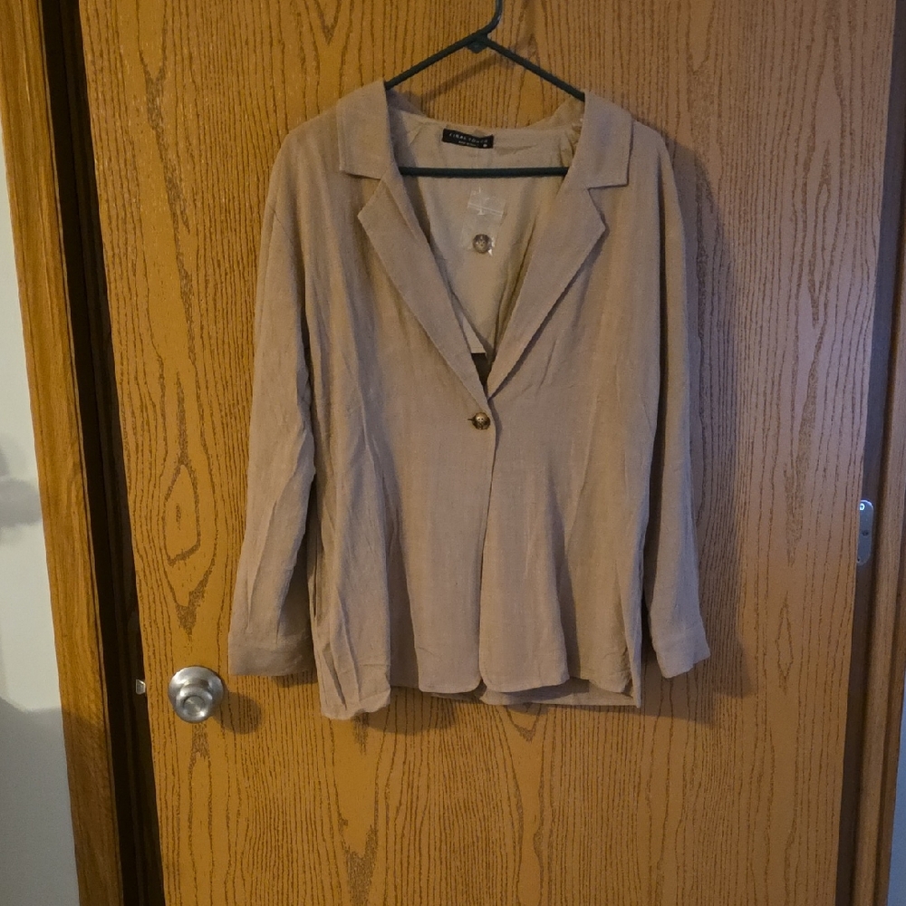 Classic Beige Single-Button Blazer for Women